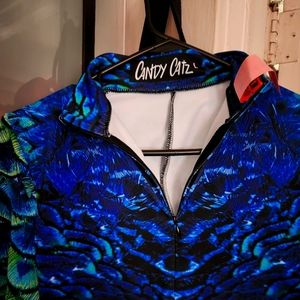Candy catz bodysuit. Peacock inspired. Beautiful colors. Very flattering